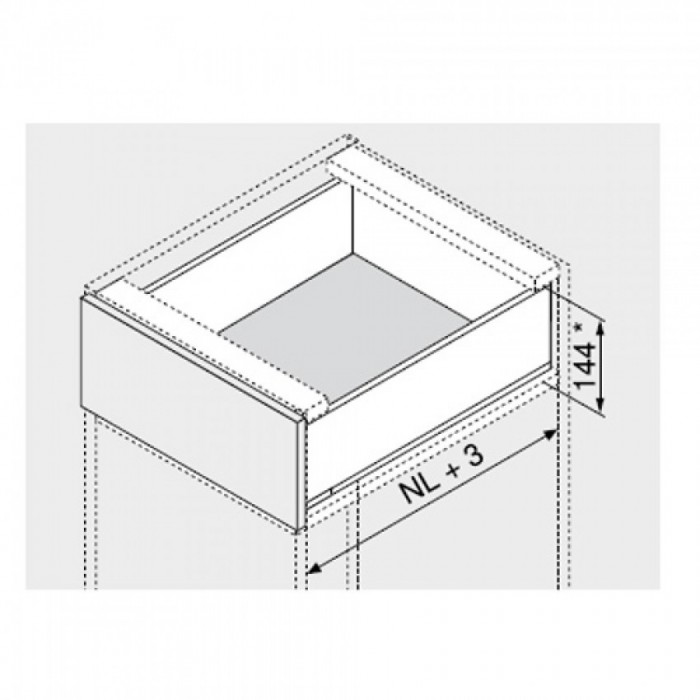 Μεταλλικό συρτάρι BLUM Legrabox -Κ- 14.4cm Βάθος 50cm με ενσωματωμένο φρένο και TIP ON σε χρώμα Ανθρακί