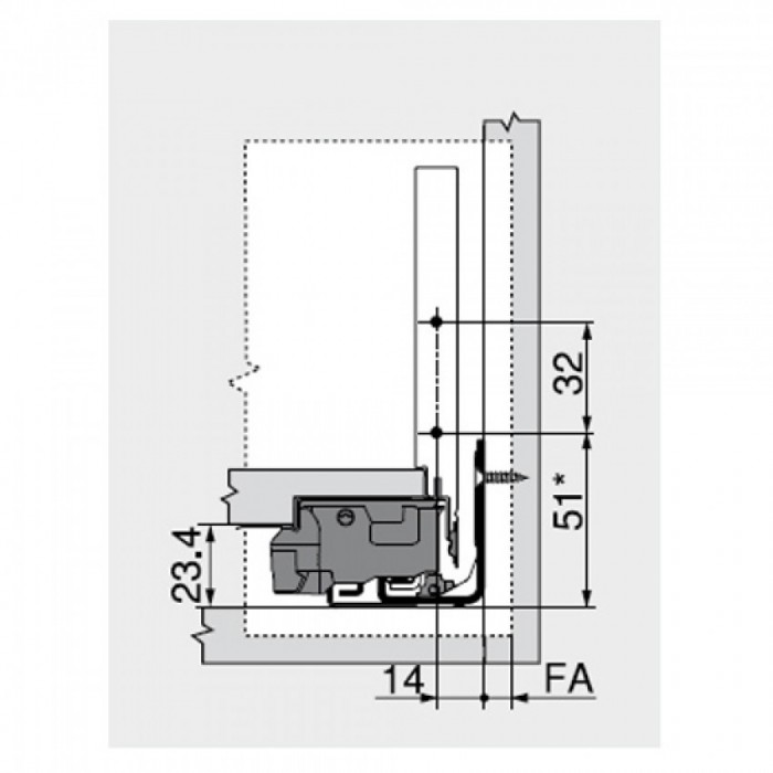 Μεταλλικό συρτάρι BLUM Legrabox -Κ- 14.4cm Βάθος 50cm με ενσωματωμένο φρένο και TIP ON σε χρώμα Ανθρακί