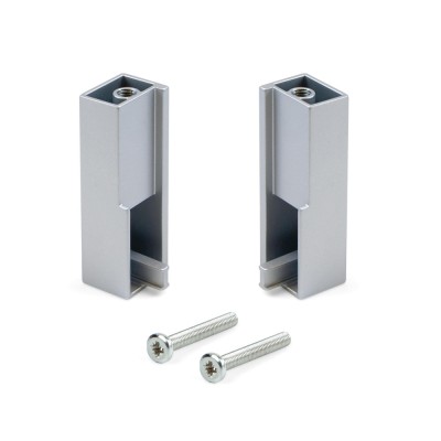 Πλευρικά Στηρίγματα ράγας ντουλάπας Σετ Αριστερό-Δεξί EMUCA Luxe Ασημί 7102025