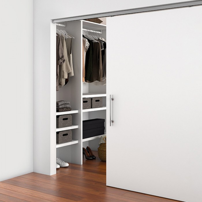 Μηχανισμός Ξύλινης Συρόμενης πόρτας για πόρτα έως 1m πλάτος με φρένο Emuca Railway