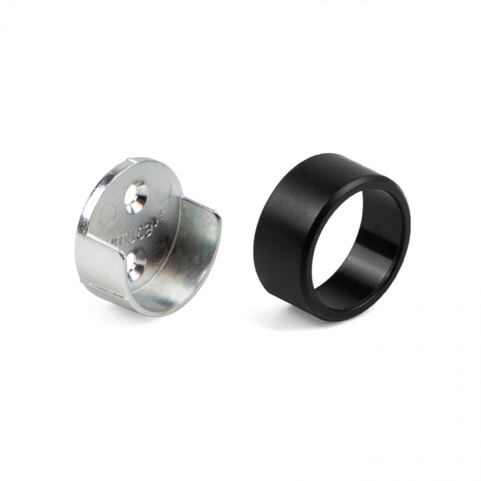 Πλαινό στήριγμα για σωλήνα Φ28 ντουλάπας Emuca 7919817 Μαύρο