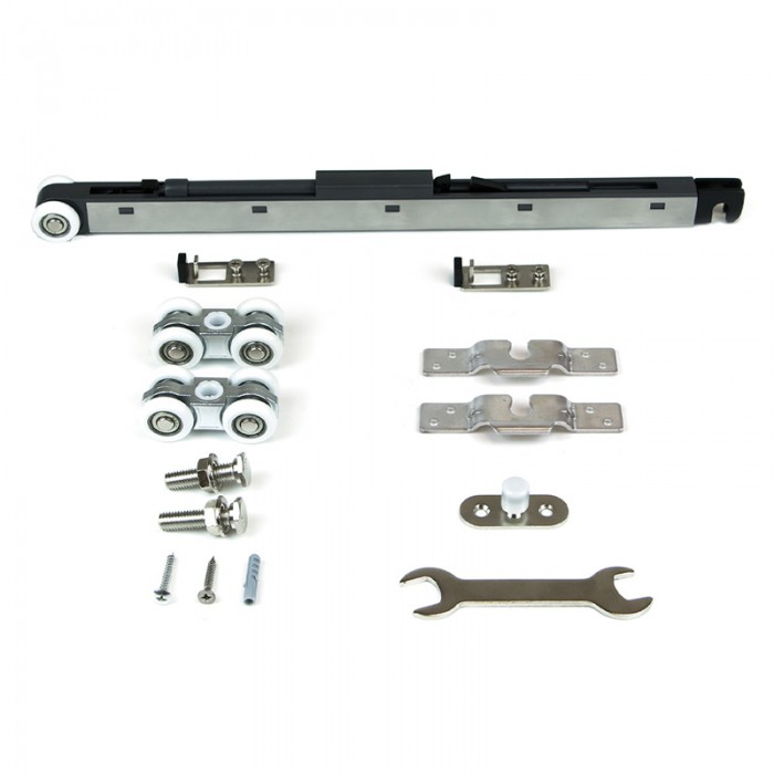 Μηχανισμός Ξύλινης Συρόμενης πόρτας για πόρτα έως 1m πλάτος με φρένο Emuca Railway