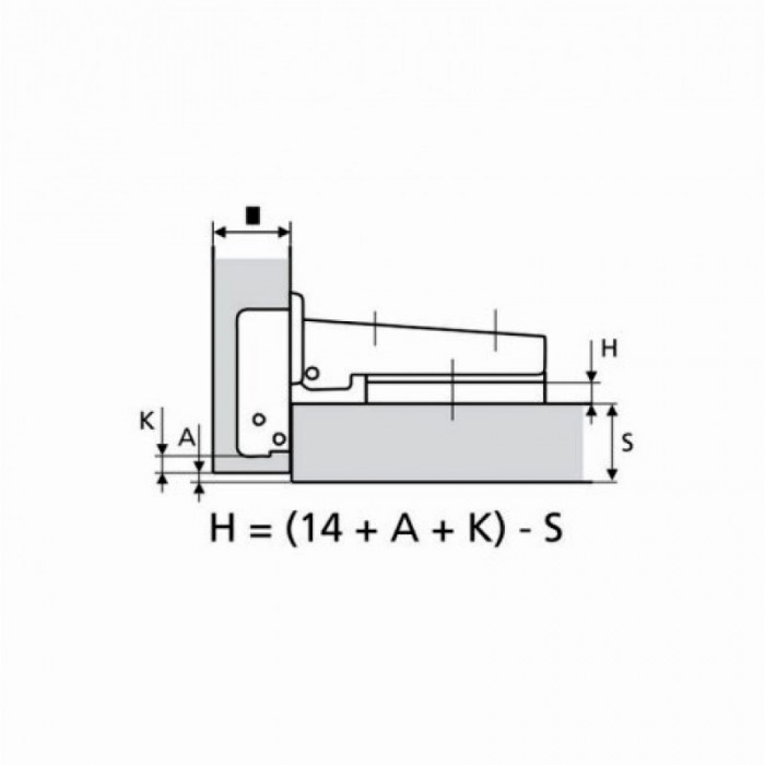 Μεντεσές FGV 110° 16mm - Ίσιος