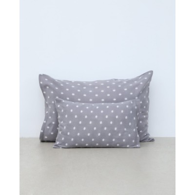 Fleece Γκρι Πουά Μαξιλαροθήκη Firenze σε 2 Διαστάσεις 50x50cm Γκρι