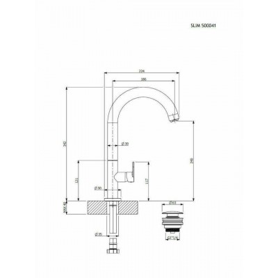 Αναμεικτική Μπαταρία Νιπτήρα Ψηλή Black Brushed Armando Vicario Slim 500041-410