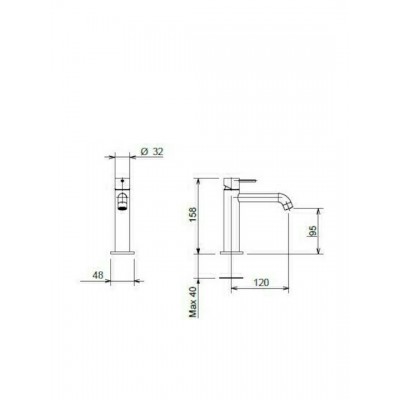 Αναμεικτική Μπαταρία Νιπτήρα Μαύρη  La Torre Elle 35004-411