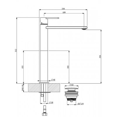 Αναμεικτική Μπαταρία Νιπτήρα Ψηλή Ασημί Armando Vicario Glam 610041-100