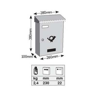 Γραμματοκιβώτιο εξωτερικού χώρου Viometal Ανκόνα 250 Ανθρακί