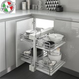 Μηχανισμός κουζίνας με φρένο για τυφλό ντουλάπι Inoxa Compact Elite Με Λευκό Πάτο 839BE για πόρτα 45cm