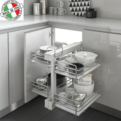 Μηχανισμός κουζίνας με φρένο για τυφλό ντουλάπι Inoxa Compact Elite Με Λευκό Πάτο 839BE για πόρτα 45cm