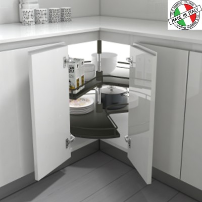 Μύλος για Γωνιακό Ντουλάπι 3/4 Φ72 Inoxa Ardesia 828BE Σε Χρώμα Ανθρακί