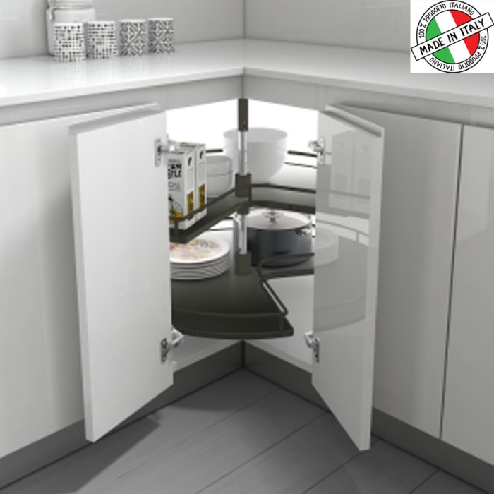 Μύλος για Γωνιακό Ντουλάπι 3/4 Φ72 Inoxa Ardesia 828BE Σε Χρώμα Ανθρακί