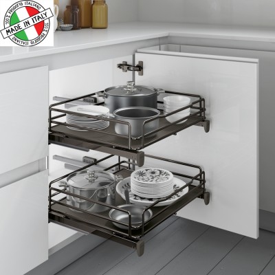 Συρμάτινο βαγονέτο Τροφοθήκης κουζίνας Inoxa Ardesia 5202 Νο40 Σε Χρώμα Ανθρακί