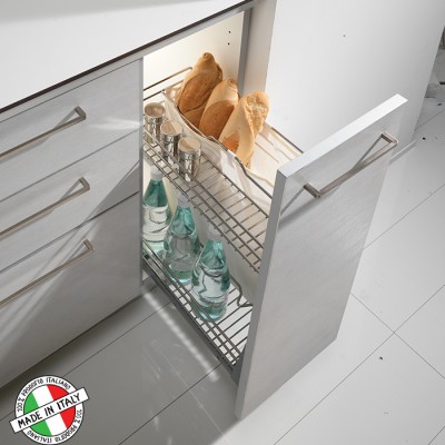 Συρμάτινο βαγονέτο κουζίνας Ψωμιέρα Inoxa 105R με απλό οδηγό ροδάκι  χωρίς Φρένο