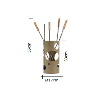Εργαλεία με Κουβά Ζωγομετάλ K30-1240 σε Καφέ Ελιάς-Ξύλο Ελιάς