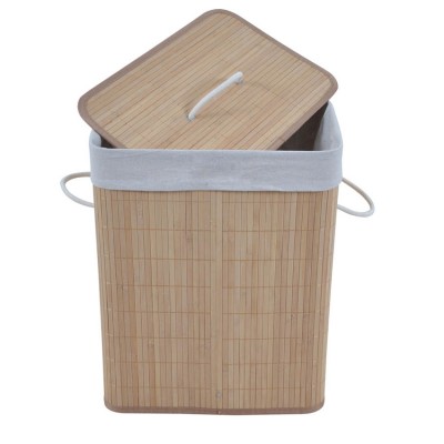 Καλάθι απλύτων Μπαμπού σε Φυσικό χρώμα με Ύφασμα 819324