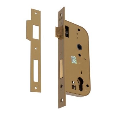 Κλειδαριά Yale Χρυσό Μάτ Μεσόπορτας με κέντρο 45mm Τετράγωνη 520-45