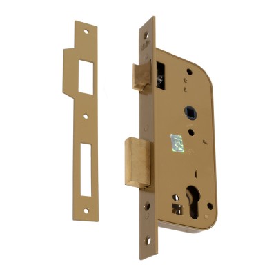 Κλειδαριά Yale Χρυσό Μάτ Μεσόπορτας με κέντρο 45mm Τετράγωνη 520-45