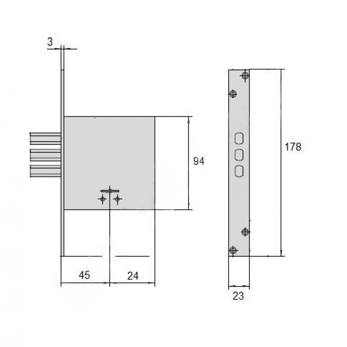 Κλειδαριά ασφαλείας Cisa Χρυσό (πρόσθετη) τύπου χρηματοκιβωτίου 57234 2στροφών με 5 κλειδιά.