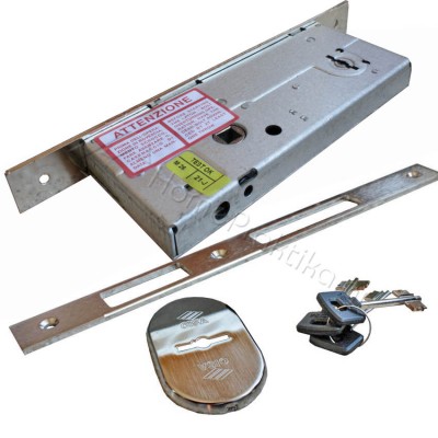 Κλειδαριά ασφαλείας Cisa Νίκελ βασική με κλειδί χρηματοκιβωτίου για απλές πόρτες 3 πίρους 57291