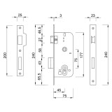 Κλειδαριά Μεσόπορτας YALE Κίτρινη Τετράγωνη 45x75 575-45