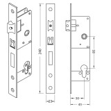 Κλειδαριά για πόρτα Αλουμινίου Χωρίς αφαλό Χωνευτή Domus 91130T