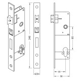 Κλειδαριά για πόρτα Αλουμινίου Χωρίς αφαλό Χωνευτή Domus 91135T