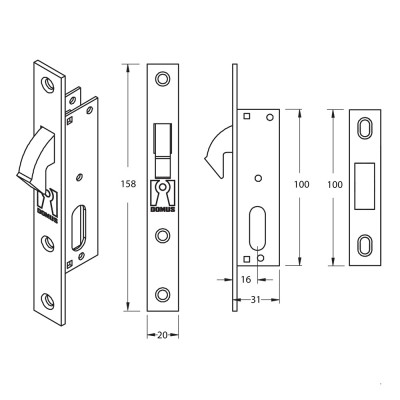 ΚΛΕΙΔΑΡΙΑ ΓΑΝΤΖΟΥ  54mm DOMUS 95016