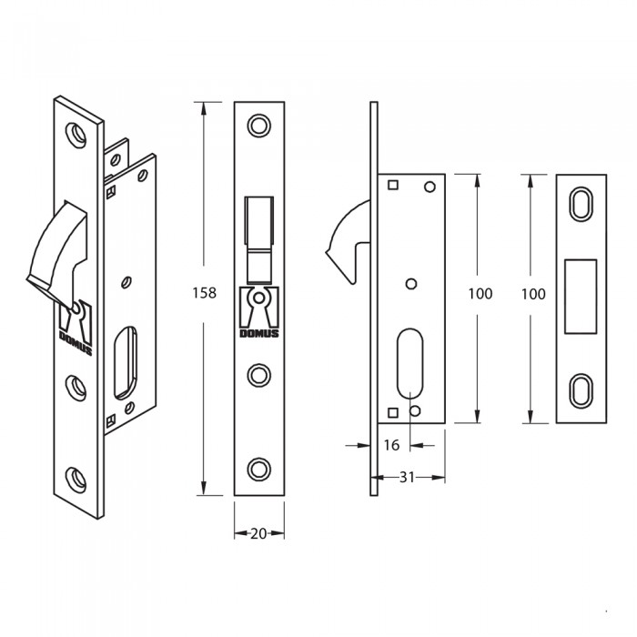 ΚΛΕΙΔΑΡΙΑ ΓΑΝΤΖΟΥ  54mm DOMUS 95016