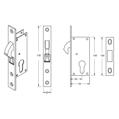 ΚΛΕΙΔΑΡΙΑ ΓΑΝΤΖΟΥ 30αρα μονο σωμα DOMUS 95030