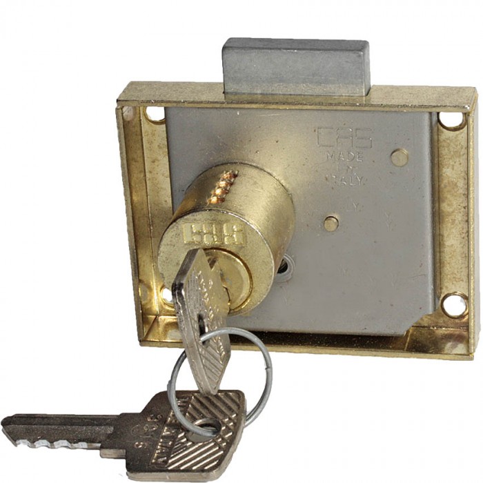 Cas Κλειδαριά Επίπλου Χρυσή Κουτιαστή με Διάμετρο Κυλίνδρου 20mm και Μήκος Κυλίνδρου 20mm (20x20)