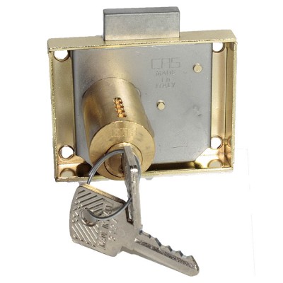 Cas Κλειδαριά Επίπλου Χρυσή Κουτιαστή με Διάμετρο Κυλίνδρου 20mm και Μήκος Κυλίνδρου 40mm (20x40)