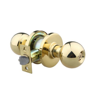 Κλειδαριά πόμολου Yale με 3 Κλειδιά και μπουτόν σε Χρώμα Χρυσό 40-C2MK-5856-ET-0211