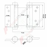 Μεντεσές Επαναφοράς Πόρτας Αλερετούρ (σούστα πόρτας τύπου μπάρ) για Ξύλινες Πόρτες με Ύψος 75mm (1τεμάχιο) σε Χρυσό IBFM No29 111029