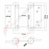 Μεντεσές Επαναφοράς Πόρτας Αλερετούρ (σούστα πόρτας τύπου μπάρ) για Ξύλινες Πόρτες με Ύψος 100mm (1τεμάχιο) σε Νίκελ IBFM No30 107030