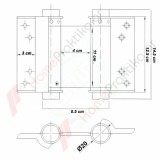 Μεντεσές Επαναφοράς Πόρτας Αλερετούρ (σούστα πόρτας τύπου μπάρ) για Ξύλινες Πόρτες με Ύψος 125mm (1τεμάχιο) σε Χρυσό IBFM No33 111033