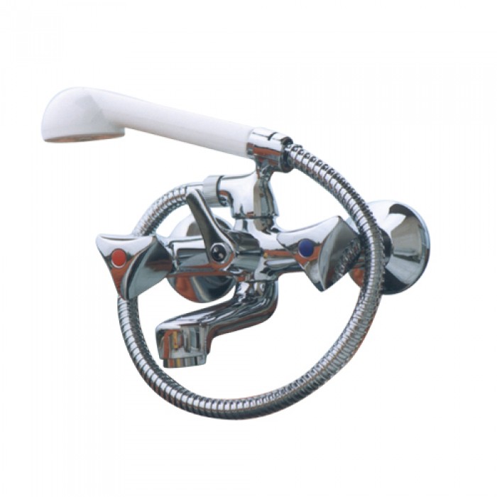 Μπαταρία λουτρού με χειροτηλέφωνο και σπιράλ Assia 140