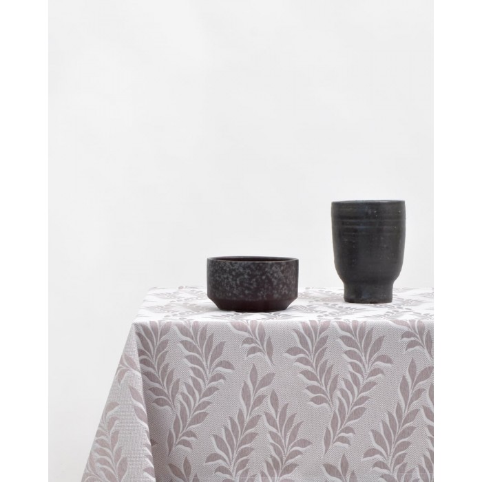 Ζακάρ Τραπεζομάντηλο με Γαλλική Γωνία Lille σε 2 Αποχρώσεις 12 ατόμων (135x260cm) Σοκολά