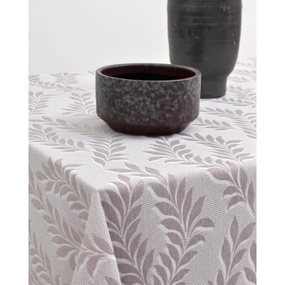 Ζακάρ Τραπεζομάντηλο με Γαλλική Γωνία Lille σε 2 Αποχρώσεις 12 ατόμων (135x260cm) Σοκολά