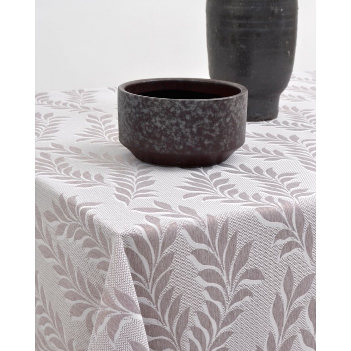 Ζακάρ Τραπεζομάντηλο με Γαλλική Γωνία Lille σε 2 Αποχρώσεις 12 ατόμων (135x260cm) Σοκολά