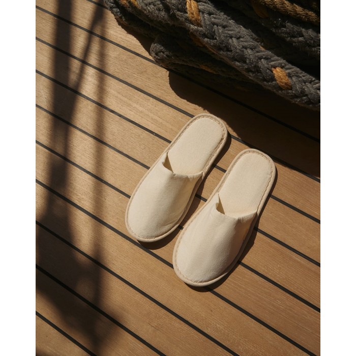 Εκρού Κλειστές Υφασμάτινες Οικολογικές Παντόφλες Ξενοδοχείου Maeve One Size (30x12cm) Εκρού