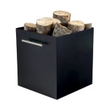 Μεταλλική ξυλιέρα τζακιού Viometal 1040 ΡΟΥΕΝ Μαύρο χρώμα  32.5x32.5x35.5cm