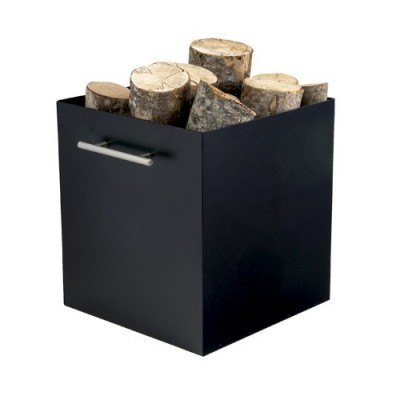 Μεταλλική ξυλιέρα τζακιού Viometal 1040 ΡΟΥΕΝ Μαύρο χρώμα  32.5x32.5x35.5cm