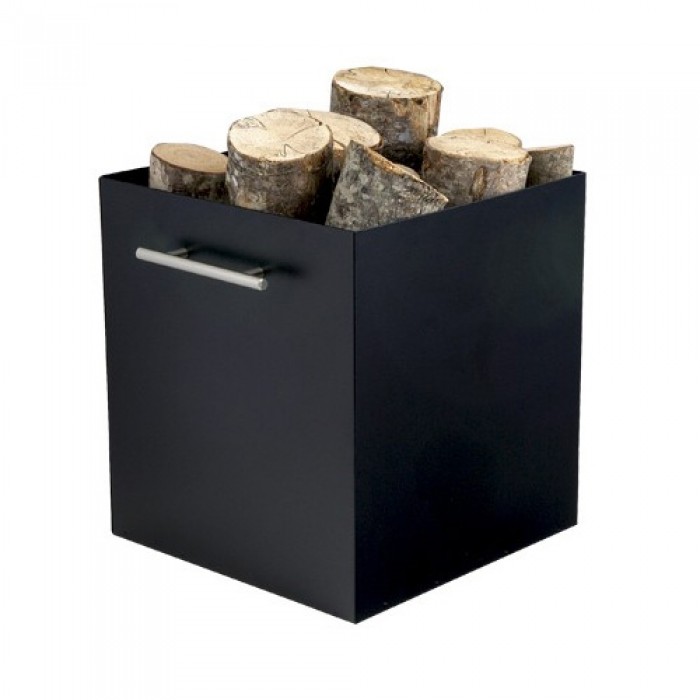 Μεταλλική ξυλιέρα τζακιού Viometal 1040 ΡΟΥΕΝ Μαύρο χρώμα  32.5x32.5x35.5cm