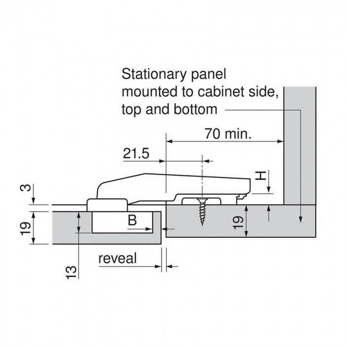 Μεντεσές BLUM CLIP TOP 79B9550 με ενσωματωμένο φρένο για Τυφλή Γωνία