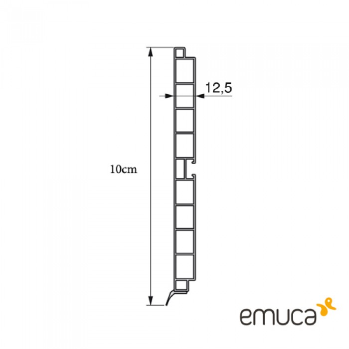 Πλαστική Μπάζα κουζίνας Opes Ύψους 10cm σε Βέργα 4m σε Χρώμα Ανθρακί