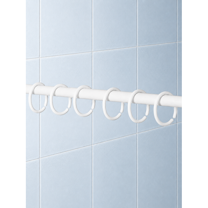 Clips 12 pcs white κρίκοι κουρτίνας μπάνιου Joybath