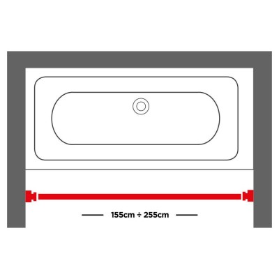 155-255 Ø 20 mm white βραχίονας μπάνιου πτυσσόμενος Sealskin