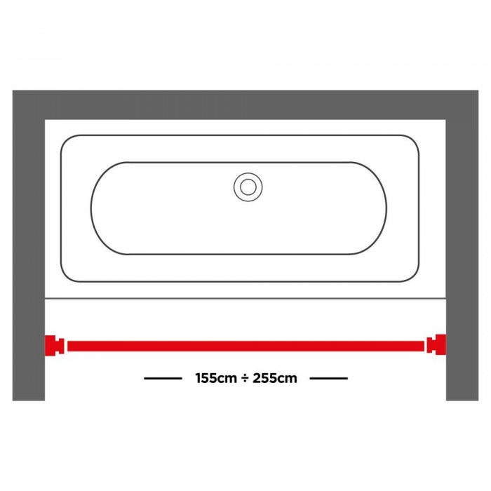 155-255 Ø 20 mm white βραχίονας μπάνιου πτυσσόμενος Sealskin