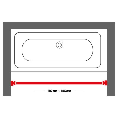 110-185 Ø 20 mm mat aluminum βραχίονας μπάνιου πτυσσόμενος Sealskin